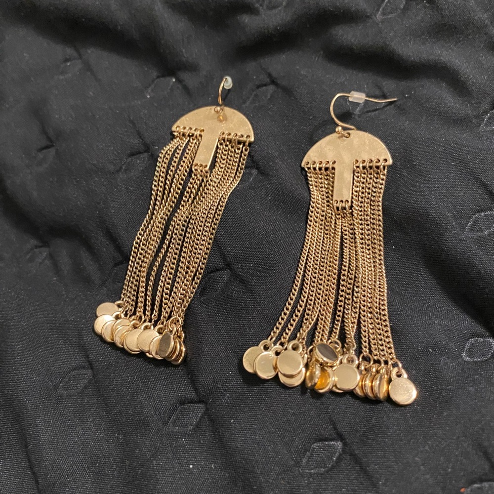 Elegant Gold Tassel Earrings